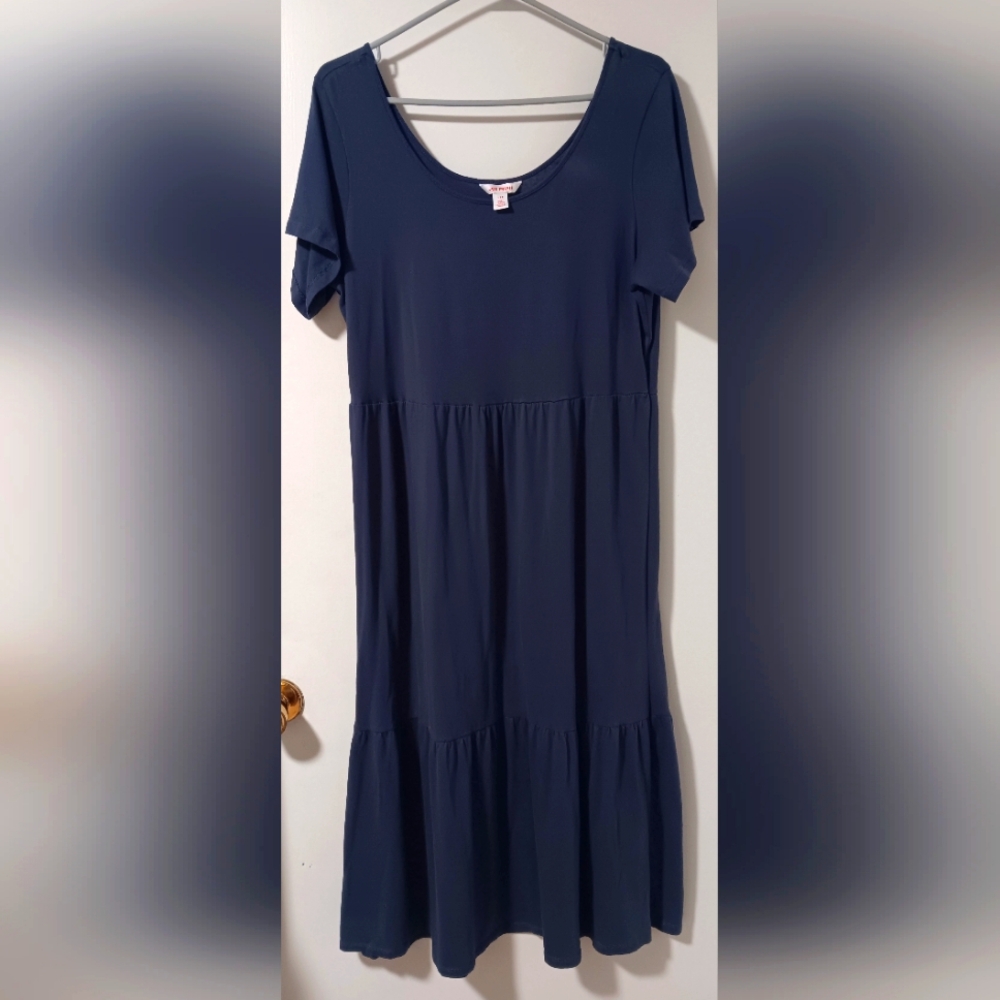 Joe Fresh Gray Tiered Ruffled Midi Sundress